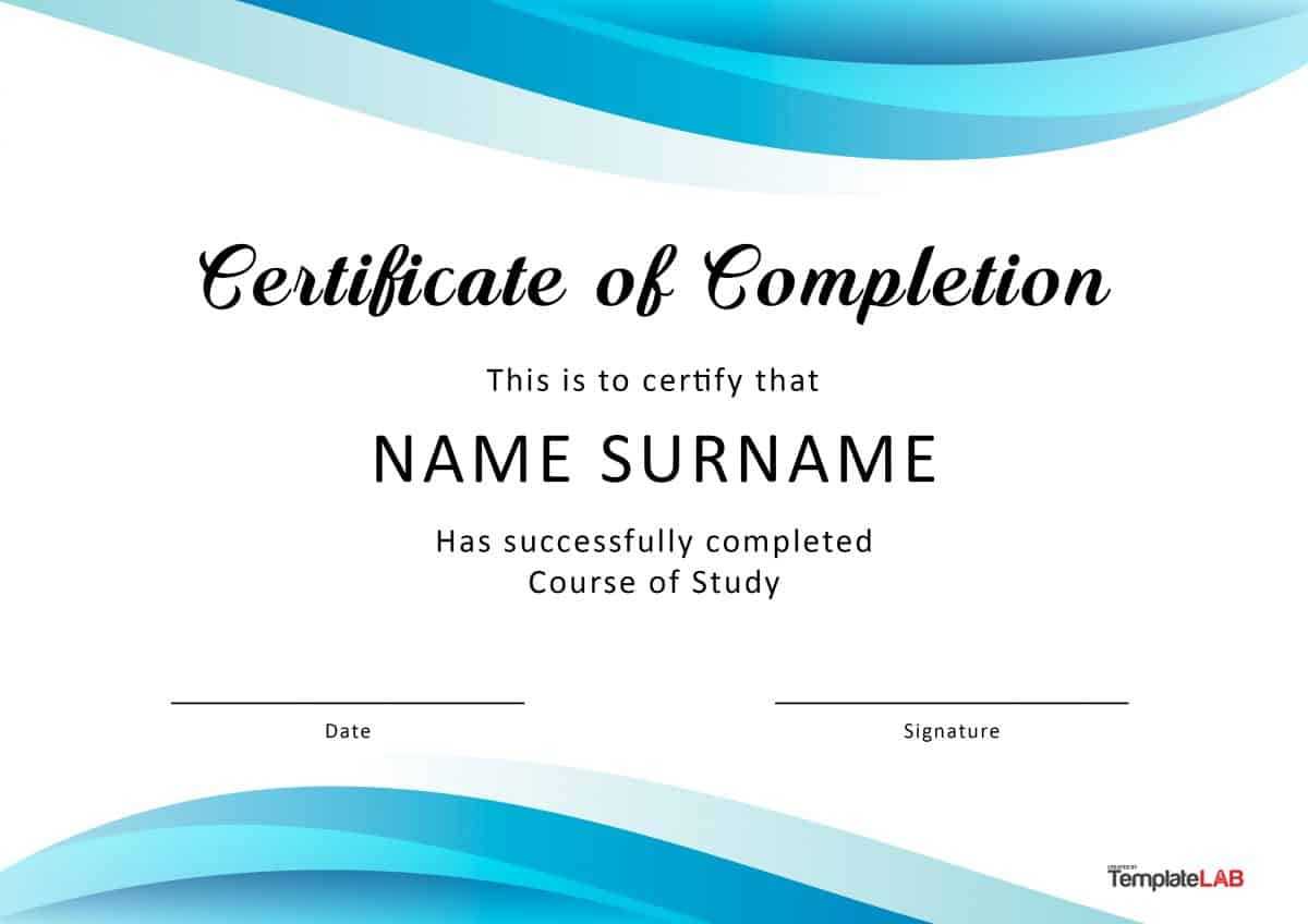 Certificate Of Course Completion Template – Dalep.midnightpig.co With Training Certificate Template Word Format