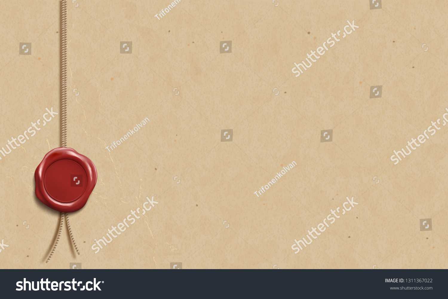 Certificate Template Wax Seal Blank Manuscript Stock Vector For Blank Seal Template