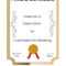 Certificate Templates Inside Blank Certificate Templates Free Download