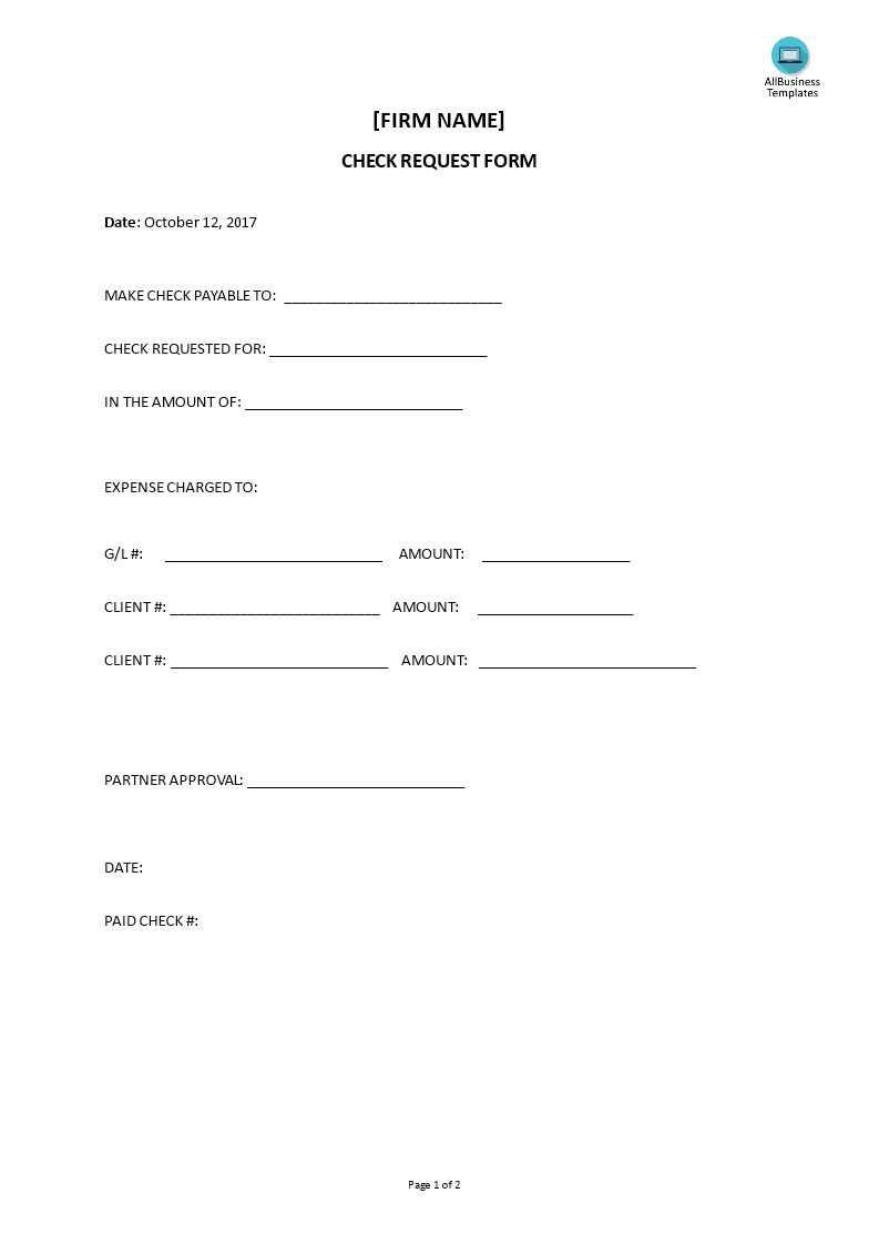 Check Request Form | Templates At Allbusinesstemplates In Check Request Template Word