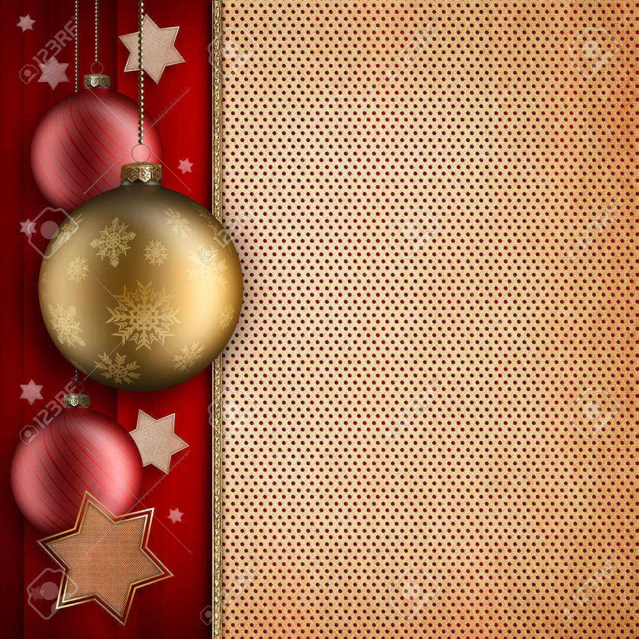 Christmas Card Template - Baulbles, Stars And Blank Space For.. Inside Blank Christmas Card Templates Free