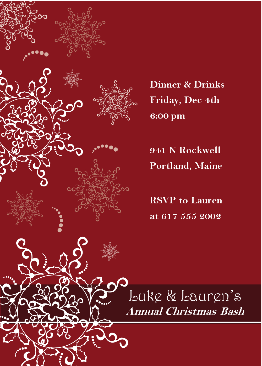 Christmas Party Invitation Templates Free Word Regarding Free Dinner Invitation Templates For Word