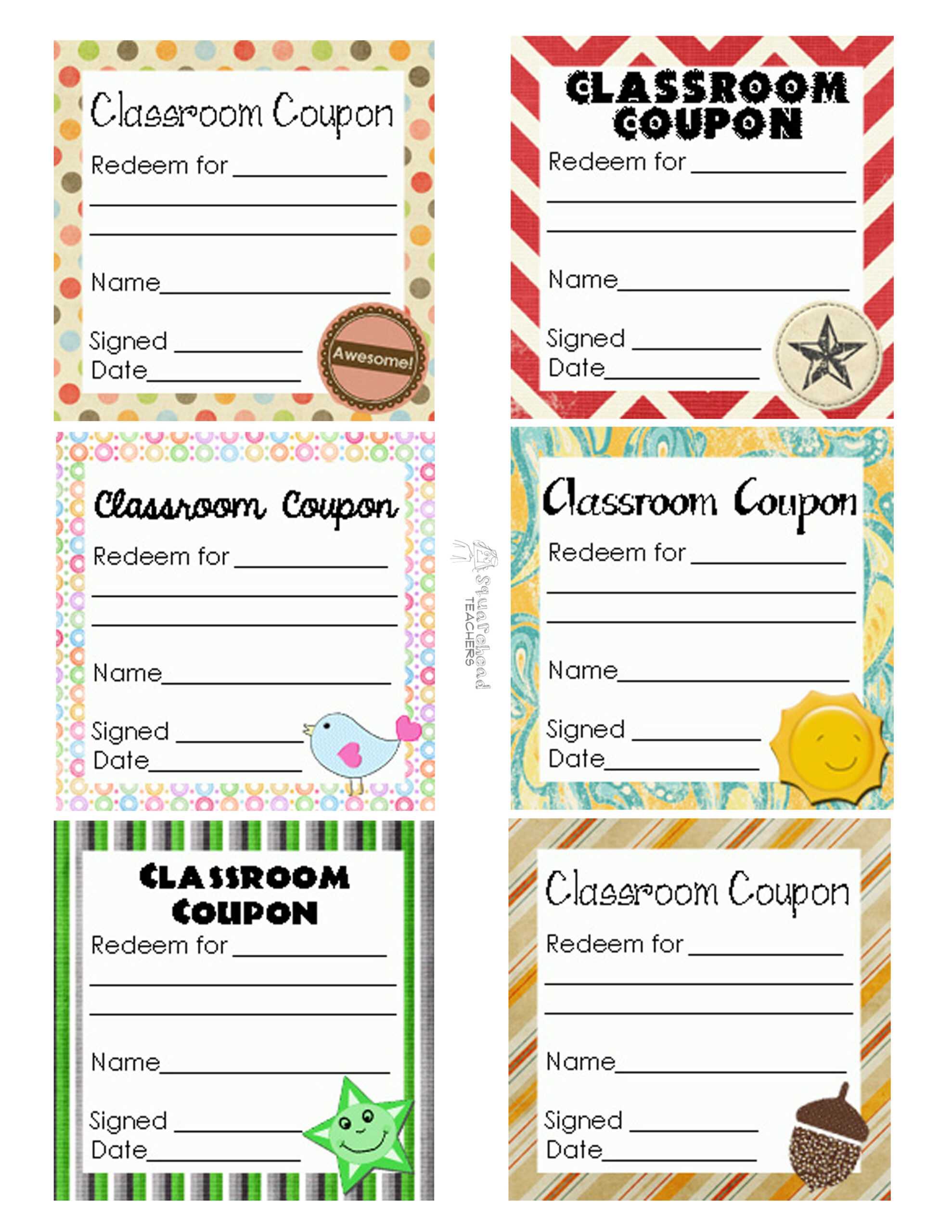 Classroom Coupons Updated | Squarehead Teachers Intended For Coupon Book Template Word