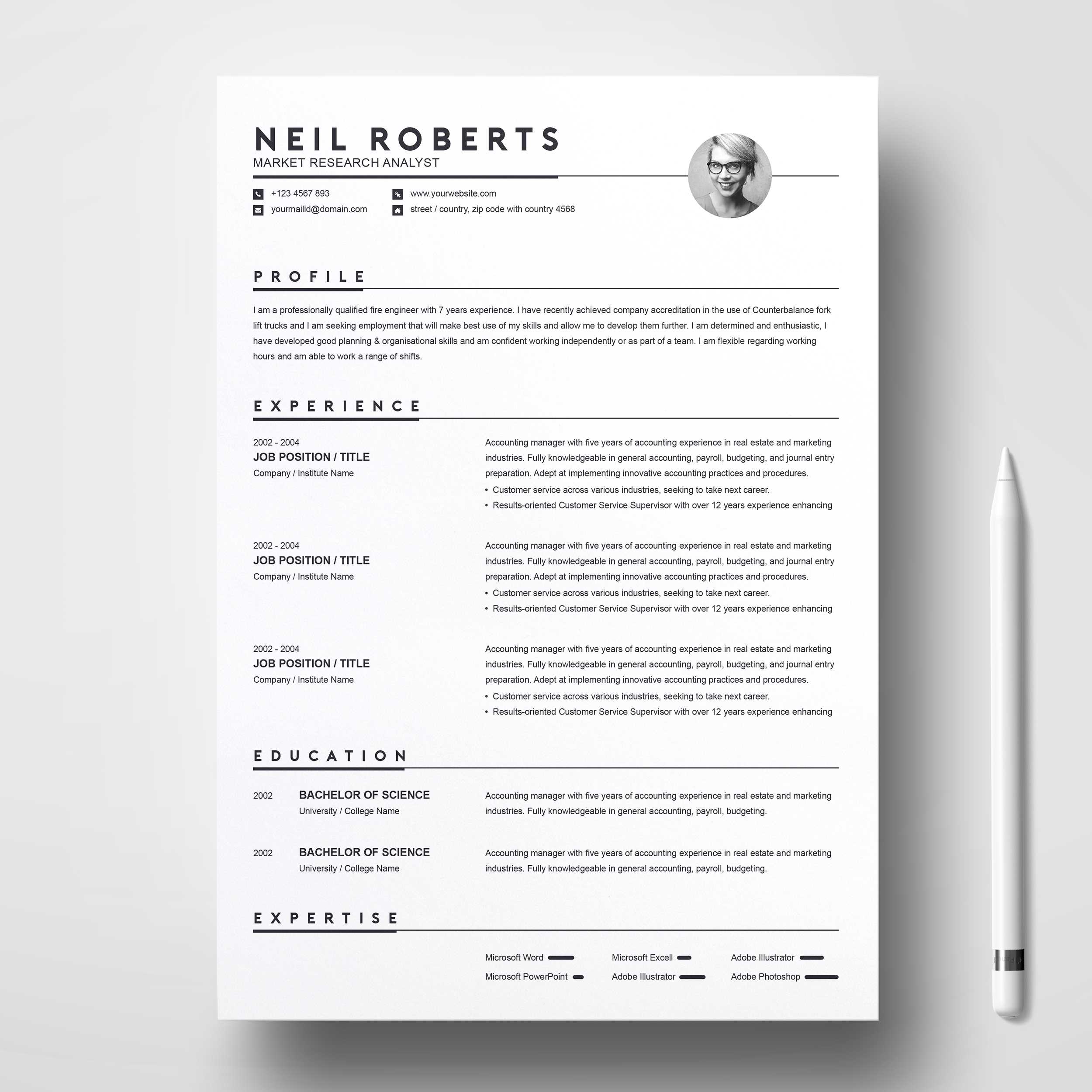 Clean Resume Template | Word Resume / Cv & Cover Letter With How To Get A Resume Template On Word