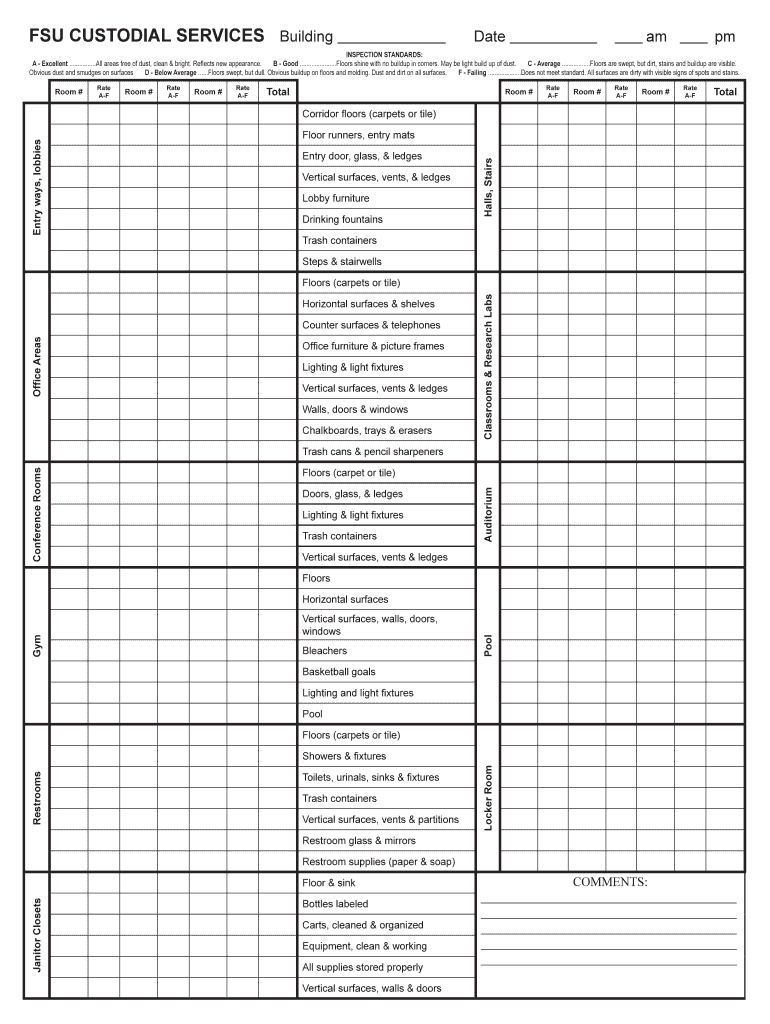 Cleaning Inspection Checklist Template – Fill Online In Cleaning Report Template