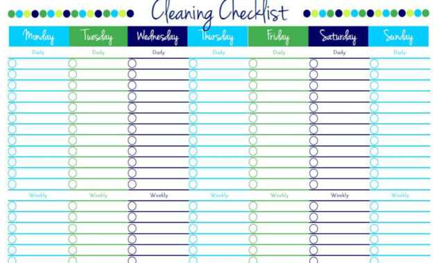 Cleaning List Template Free - Calep.midnightpig.co with Blank Cleaning Schedule Template