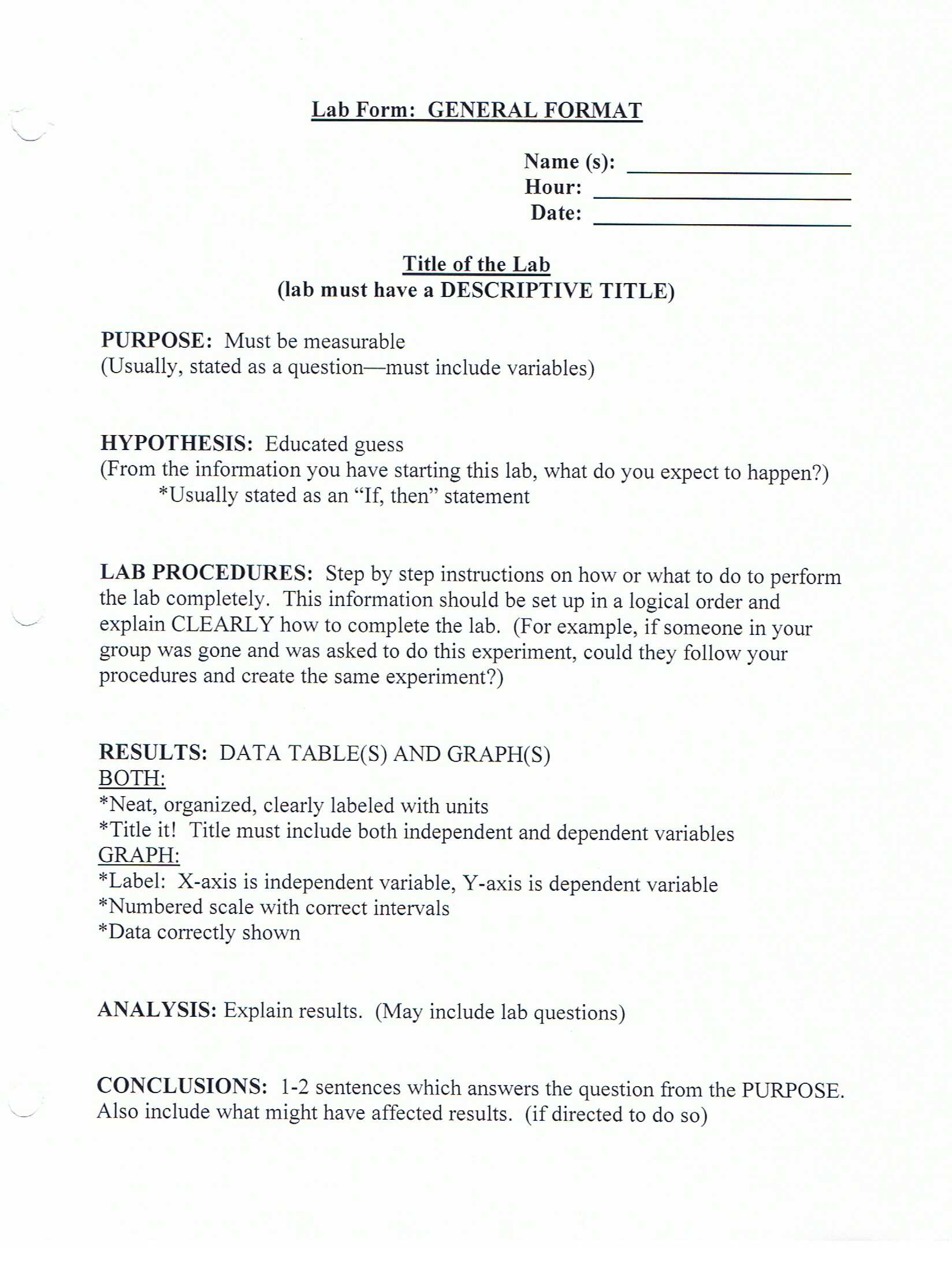 College Lab Reports Examples Here Are Two Examples Of A With Biology Lab Report Template
