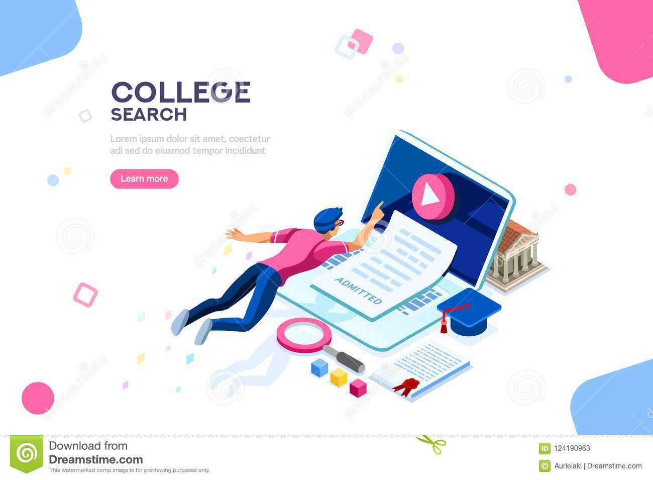 College Web Page Banner Template Stock Vector – Illustration Throughout College Banner Template