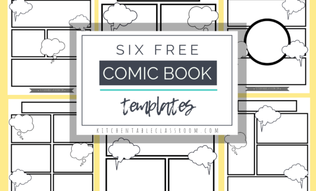 Comic Book Templates - Free Printable Pages - The Kitchen with Printable Blank Comic Strip Template For Kids