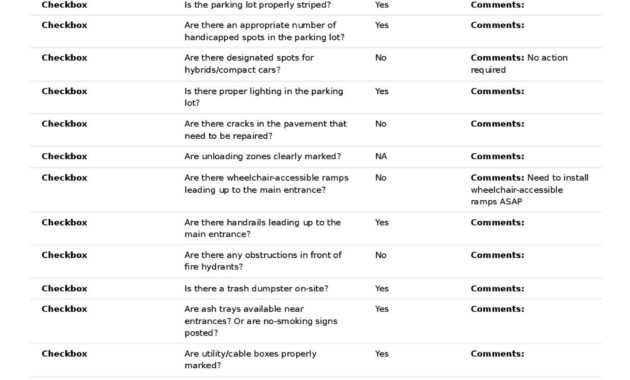 Commercial Property Inspection Checklist Template (Use It with Commercial Property Inspection Report Template