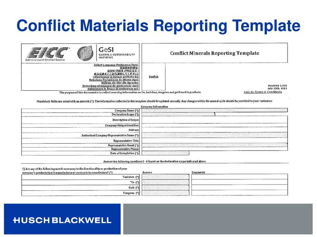 Conflict Minerals: Not Just For Public Companies – What Inside Eicc Conflict Minerals Reporting Template