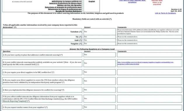 Conflict Minerals Reporting Template (Cmrt) - Pdf Free Download regarding Conflict Minerals Reporting Template