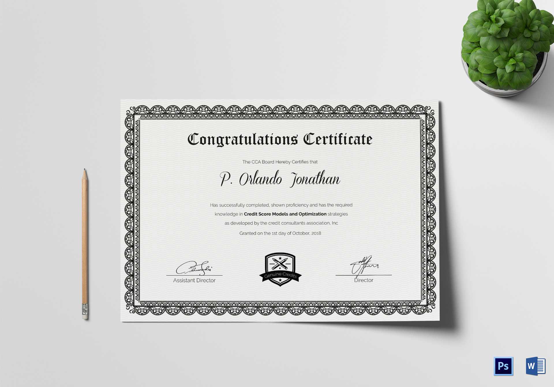 Congratulations Certificate Template With Regard To Congratulations Certificate Word Template