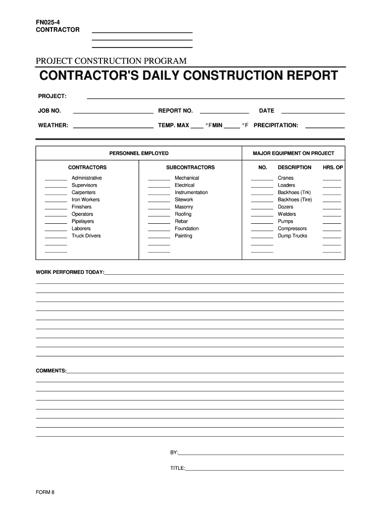 Construction Daily Report Form – Dalep.midnightpig.co Throughout Construction Daily Progress Report Template