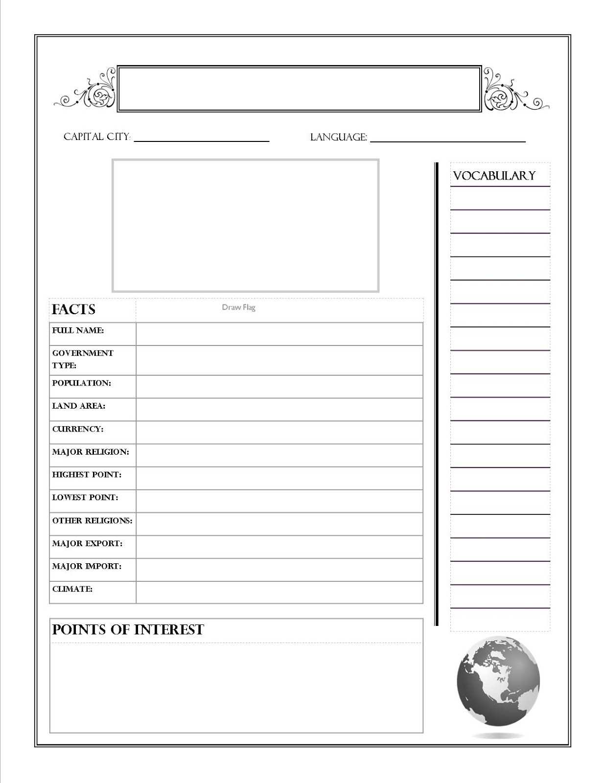 Country Report Template - Dalep.midnightpig.co For Country Report Template Middle School