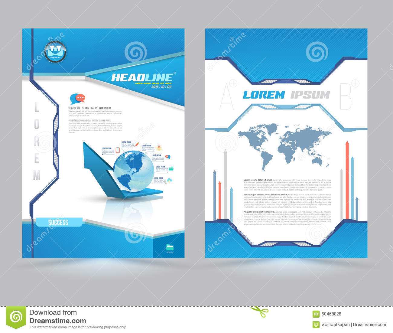 Cover Page Layout Template Technology Style. Stock Regarding Cover Pages For Word Templates