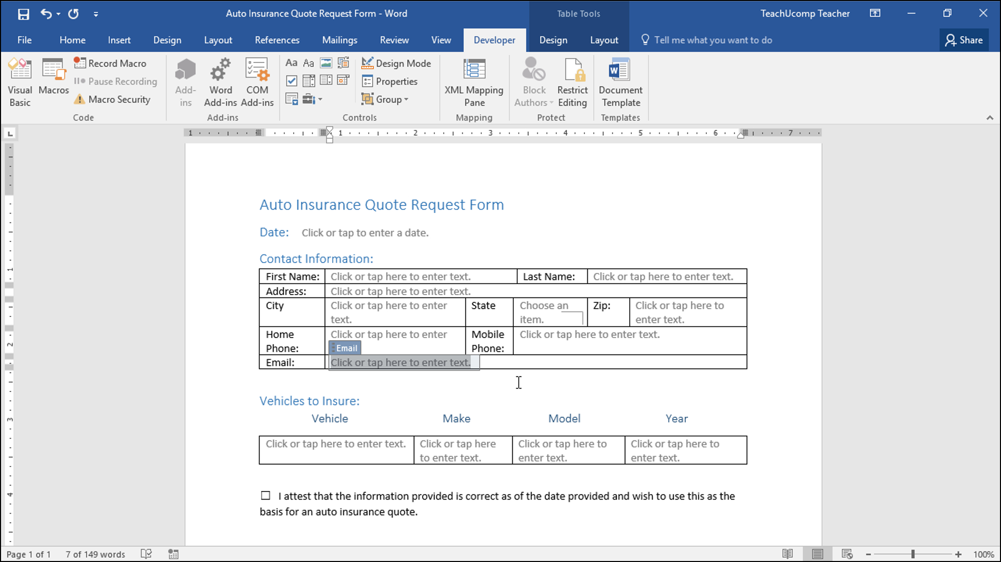 Create A Form In Word  Instructions And Video Lesson For Word Macro Enabled Template