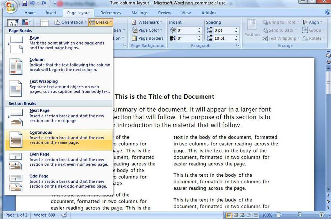 Create A Two Column Document Template In Microsoft Word – Cnet For Fact Sheet Template Microsoft Word
