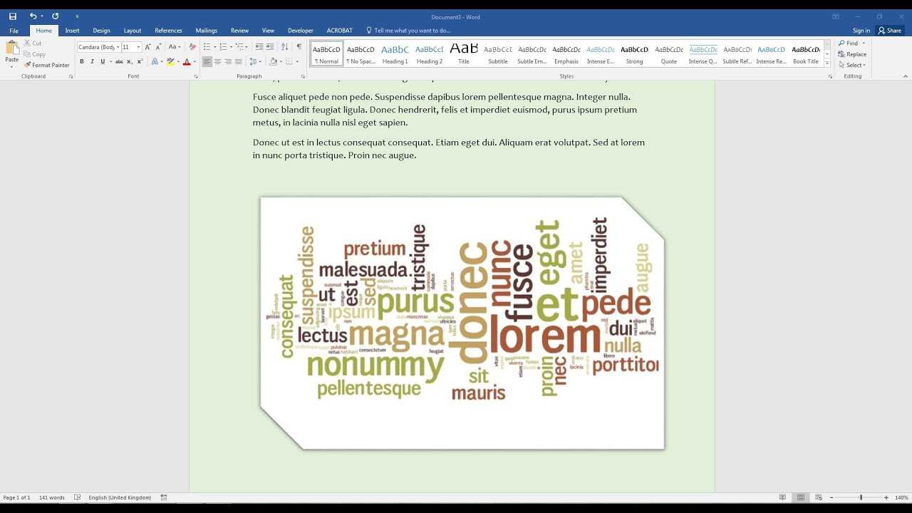 Create A Word Cloud In Microsoft Word Intended For Free Word Collage Template