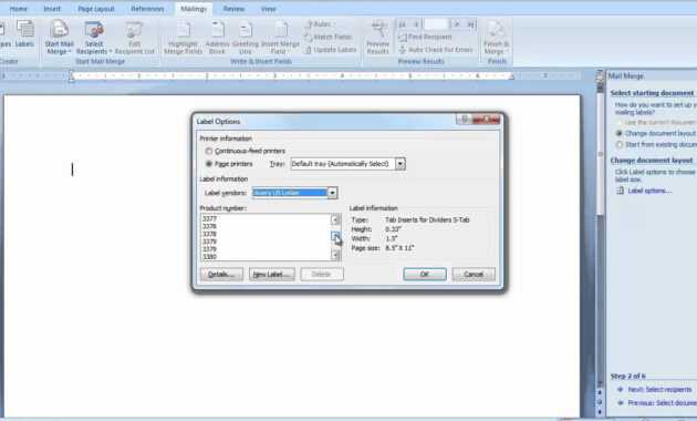 Create Labels Using Mail Merge In Word 2007 Or Word 2010 with regard to How To Create A Mail Merge Template In Word 2010