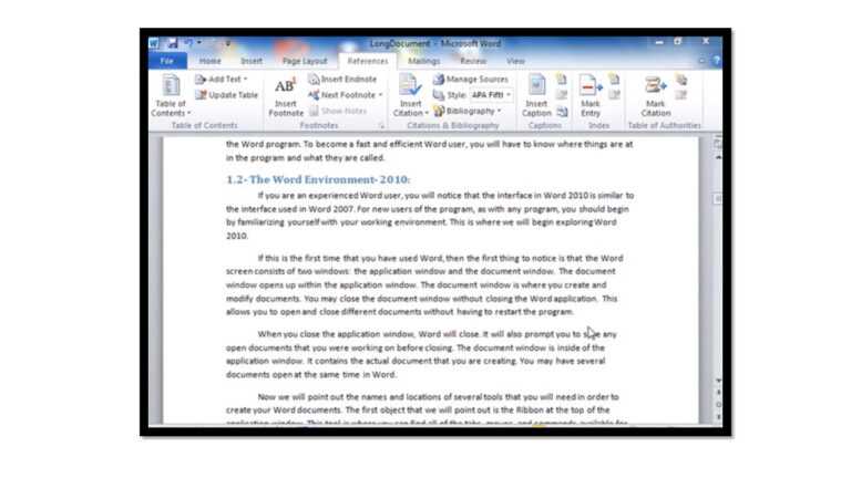 table of contents for word mac youtibe
