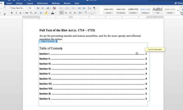 Creating A Table Of Contents In Word 2016 For Mac (See Note Below For  Headings Video Link) pertaining to Microsoft Word Table Of Contents Template