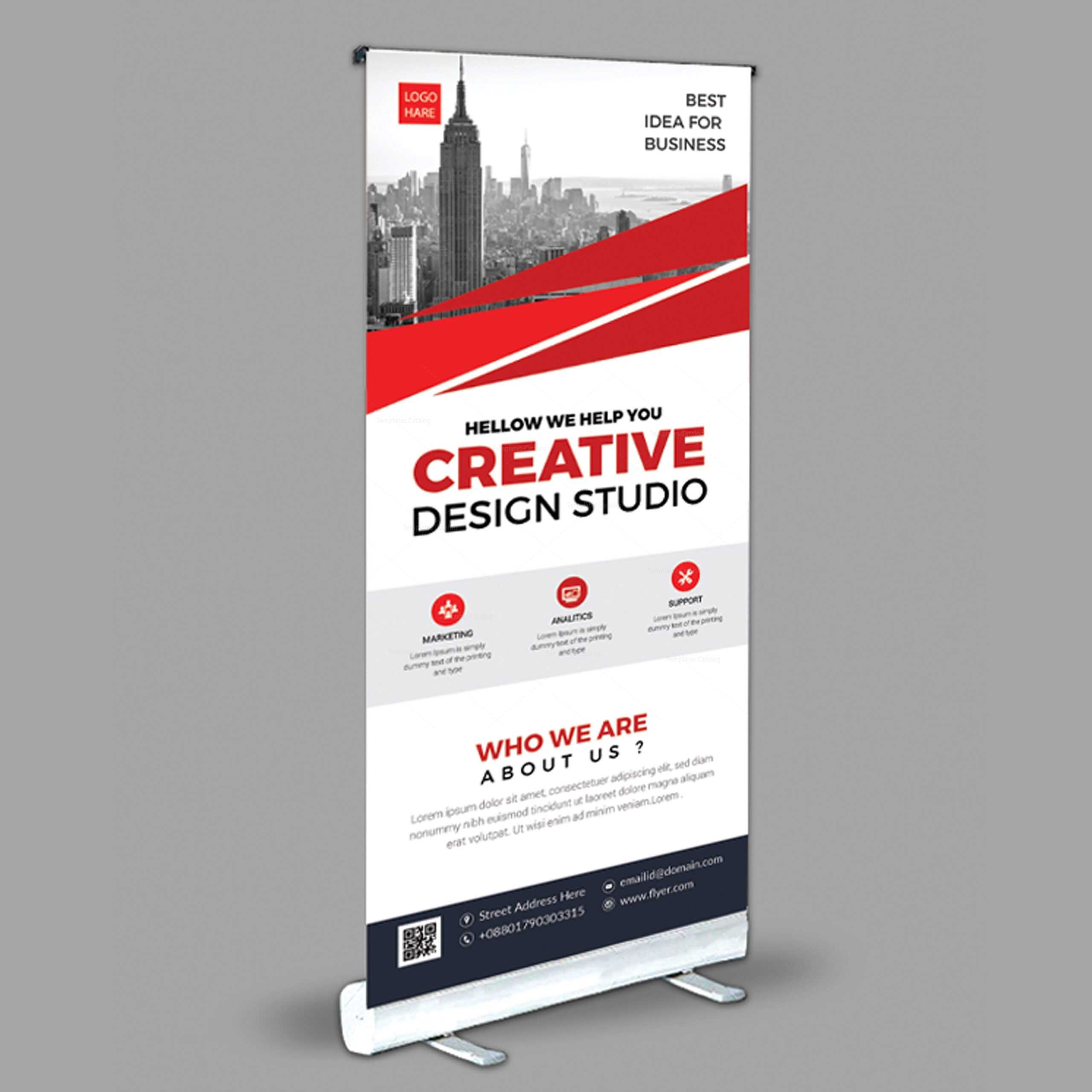 Creative Roll Up Banner Design Template 001971 Inside Pop Up Banner Design Template