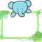 Cute Baby Elephant On Blank Board With Bamboo Frame Isolated.. Regarding Blank Elephant Template