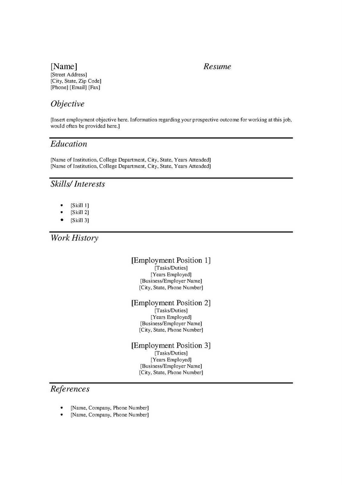 Cv Pattern Worksheet | Printable Worksheets And Activities Pertaining To Free Printable Resume Templates Microsoft Word