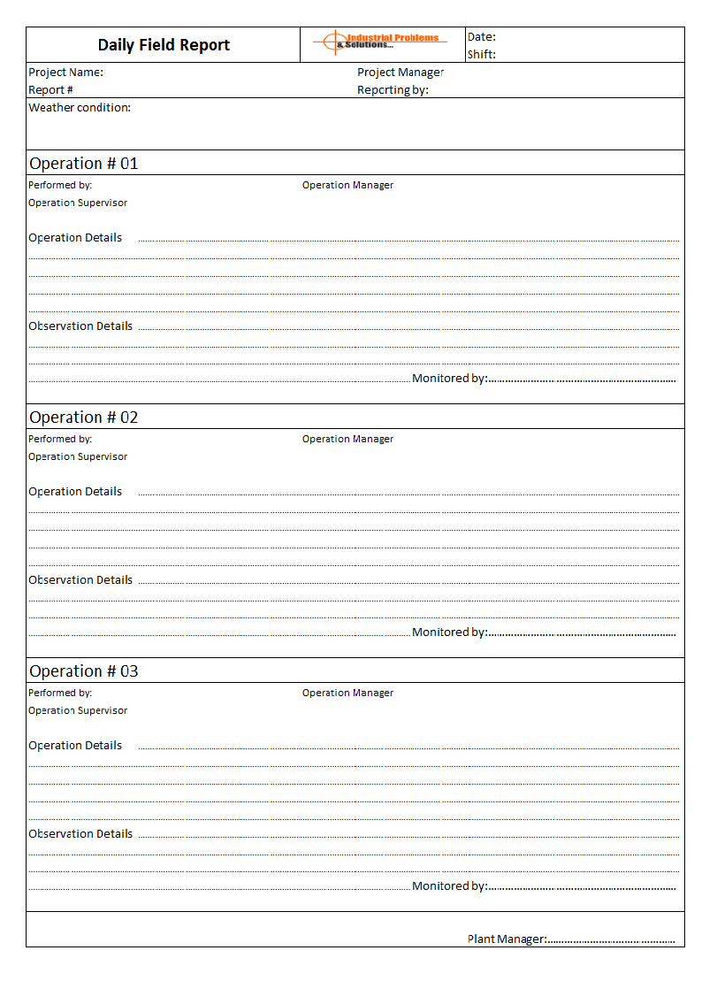 Daily Field Report Format Throughout Word Document Report Templates