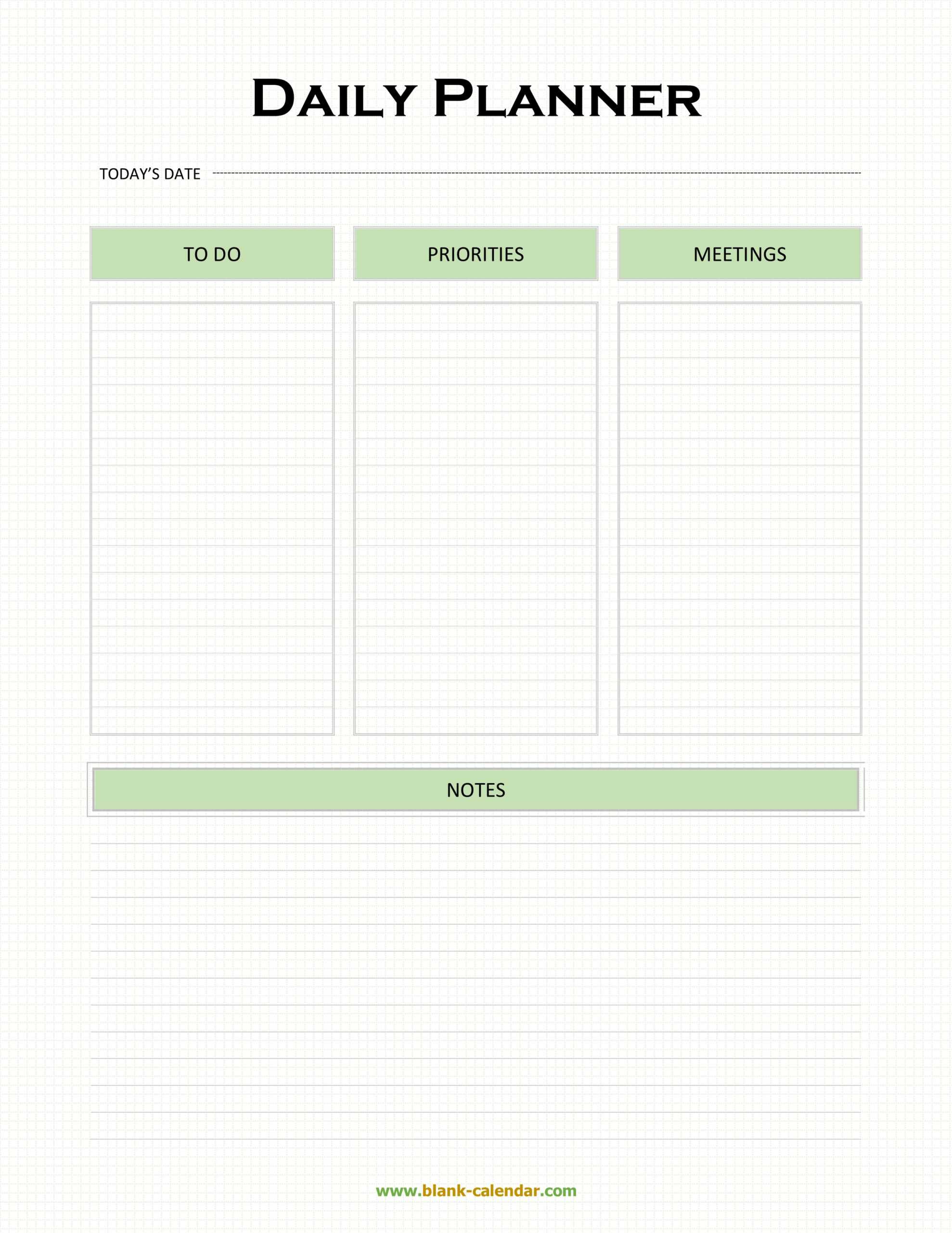 Daily Planner Templates (Word, Excel, Pdf) Pertaining To Printable Blank Daily Schedule Template