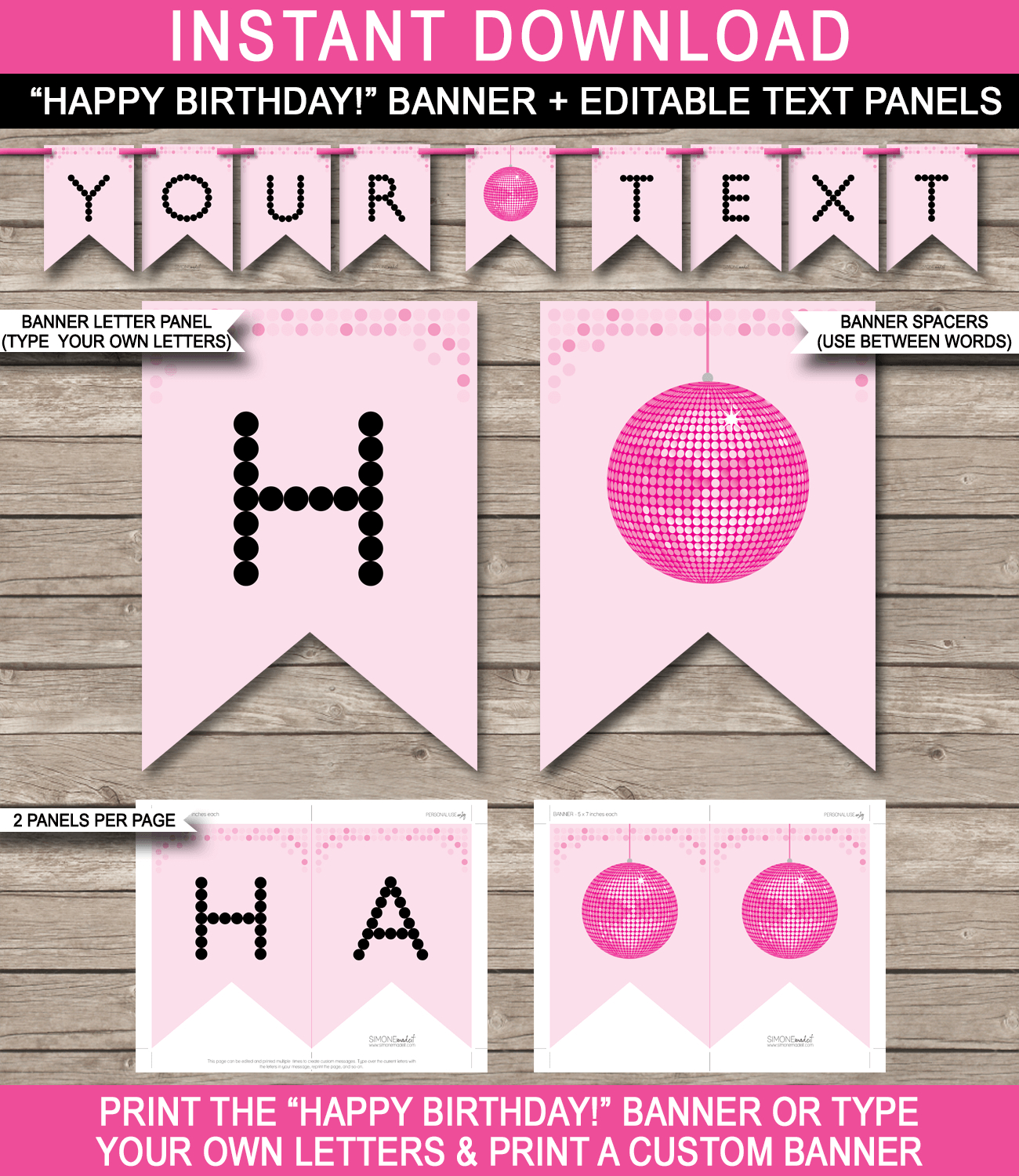 Dance Party Banner Template – Pink Inside Letter Templates For Banners
