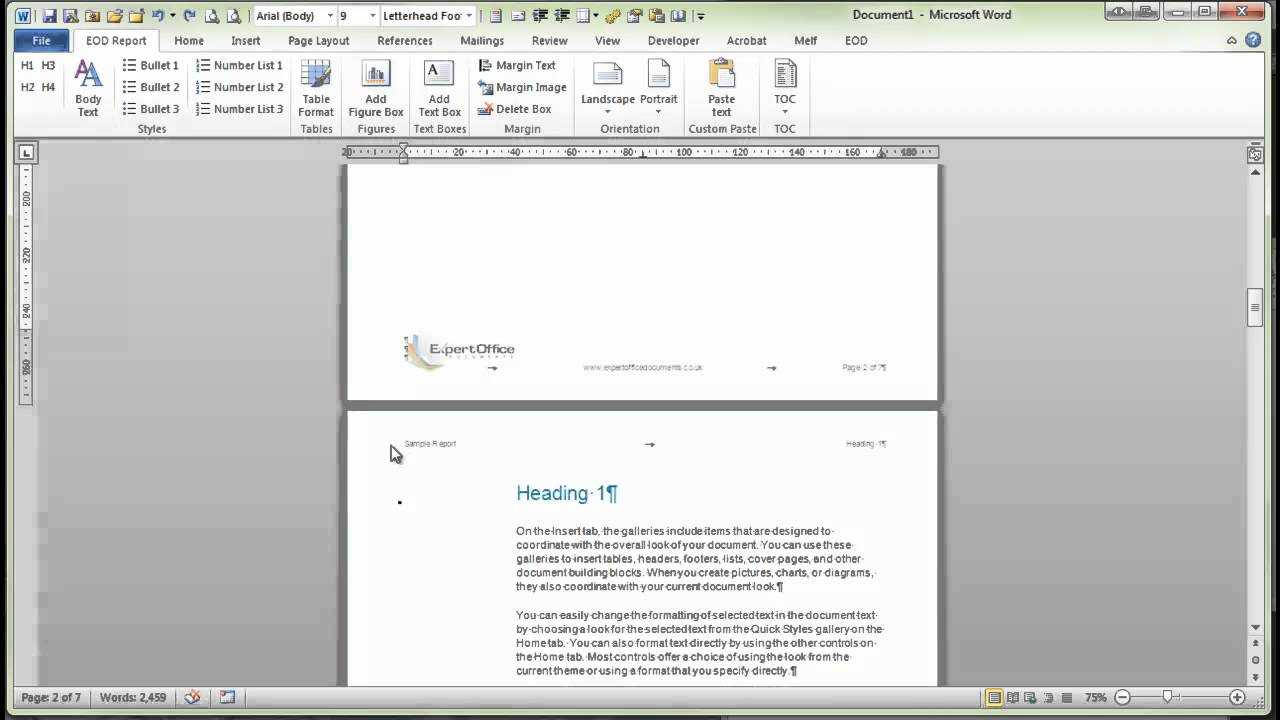 Demonstration Of Word Report Template In It Report Template For Word