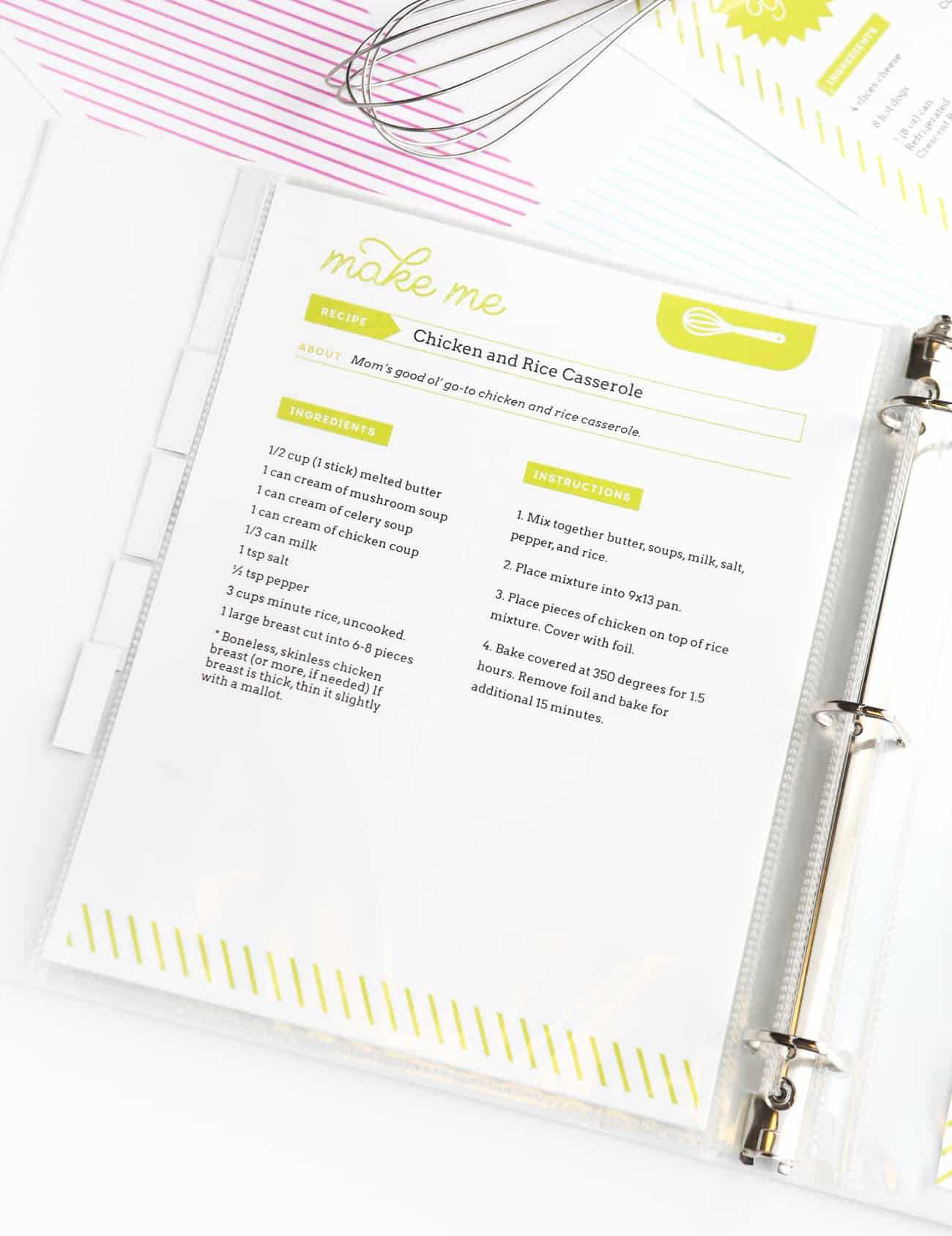 Diy Recipe Book (With Free Printable Recipe Binder Kit!) In Full Page Recipe Template For Word