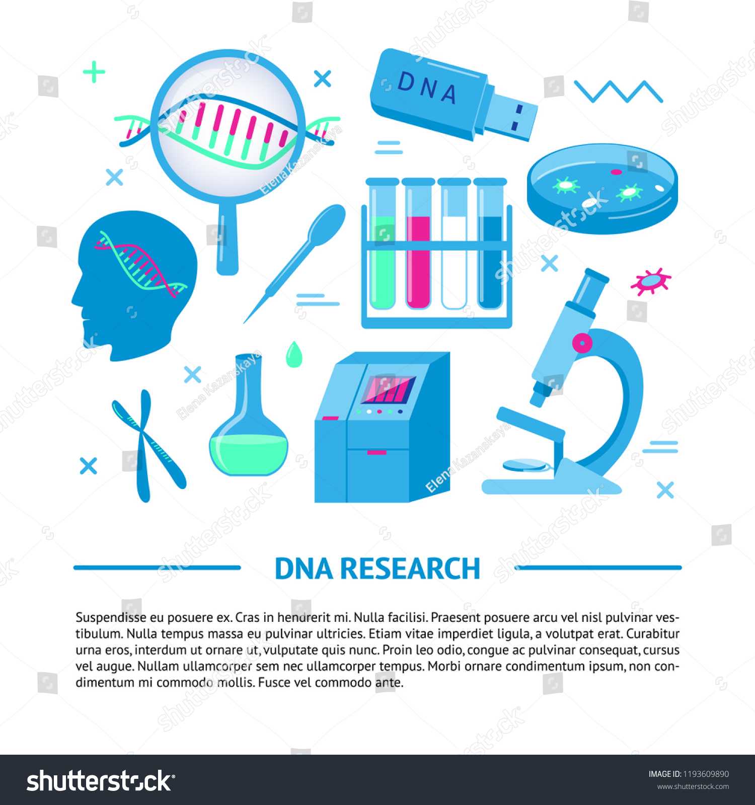 Dna Research Medical Banner Template Flat Stock Vector For Medical Banner Template