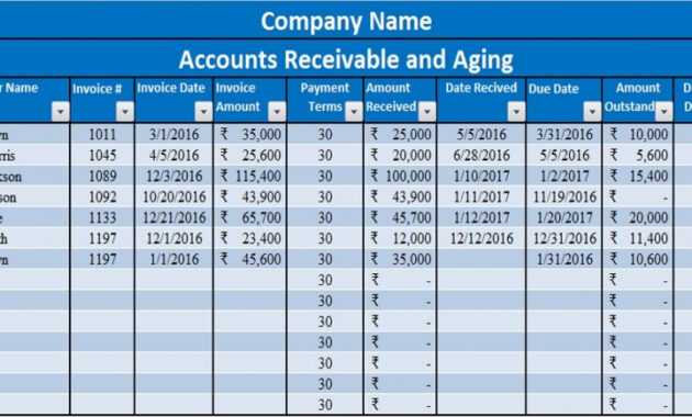 Download Accounts Receivable With Aging Excel Template within Ar Report Template