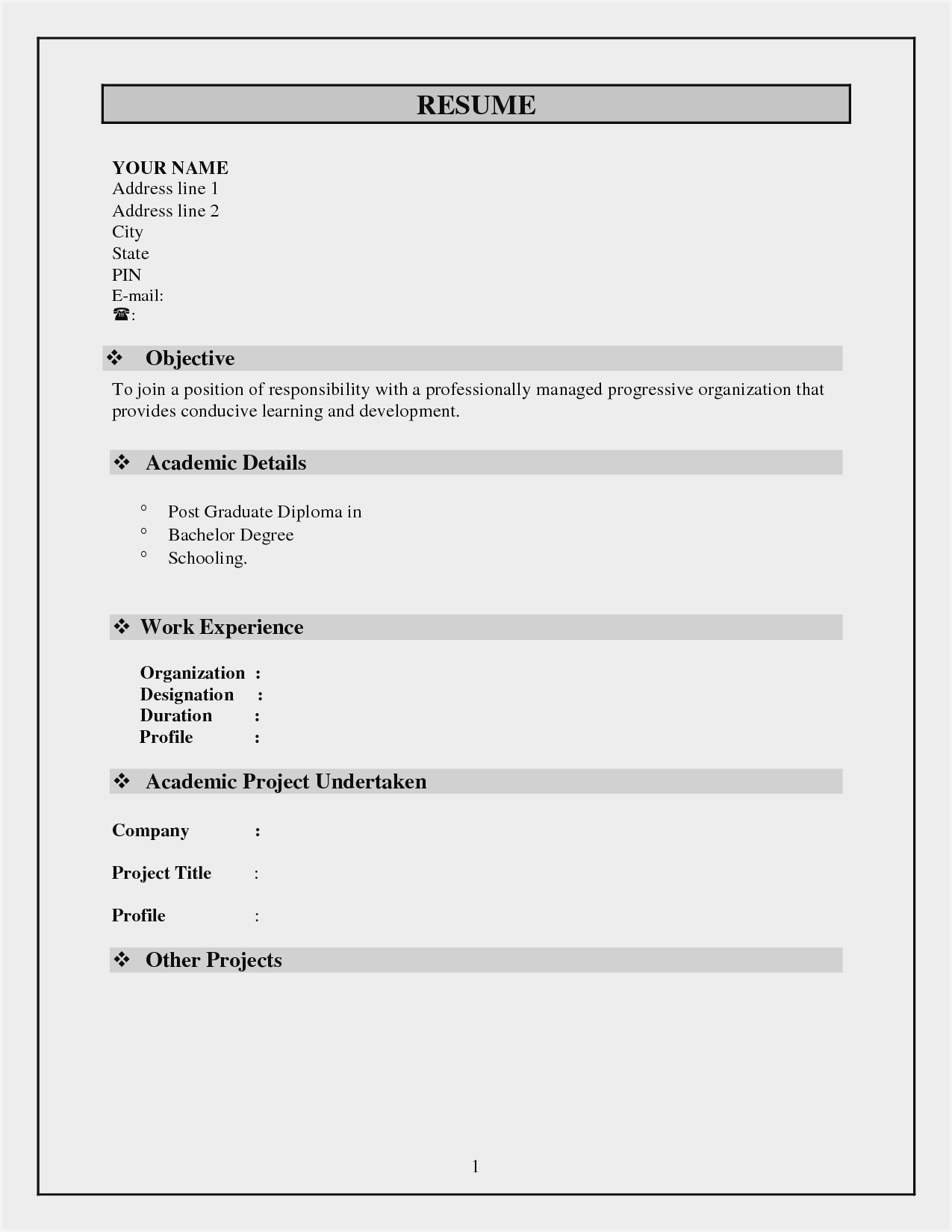 Download Blank Cv Format – Resume : Resume Sample #2196 Pertaining To Free Blank Cv Template Download