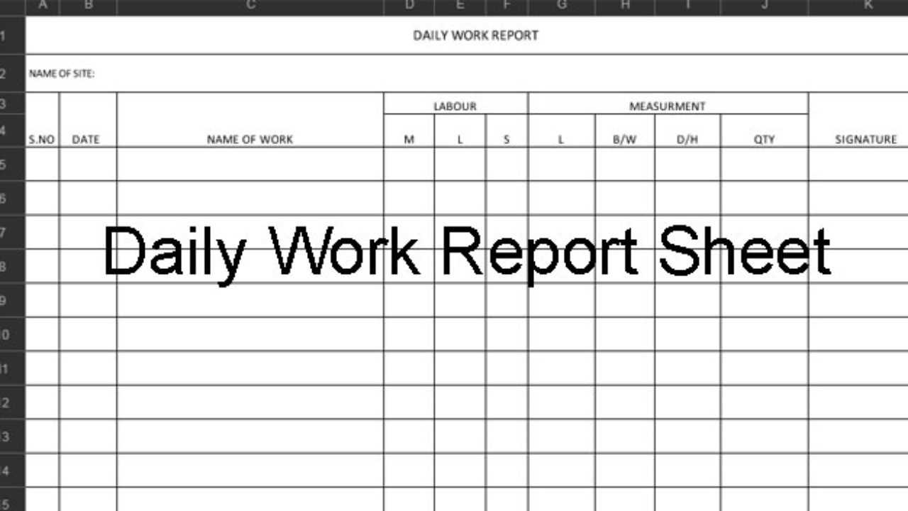 Download Excel Template For Daily Construction Work Report Throughout Employee Daily Report Template