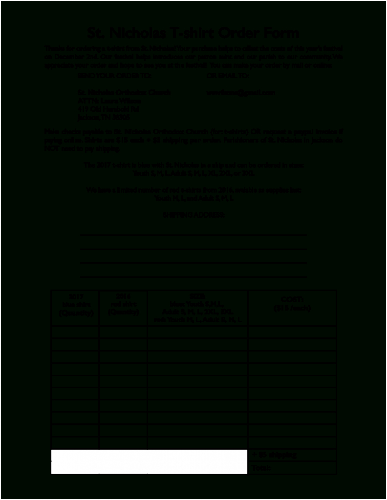 Download Large Size Of T Shirt Order Form Blank Template Pertaining To Blank T Shirt Order Form Template