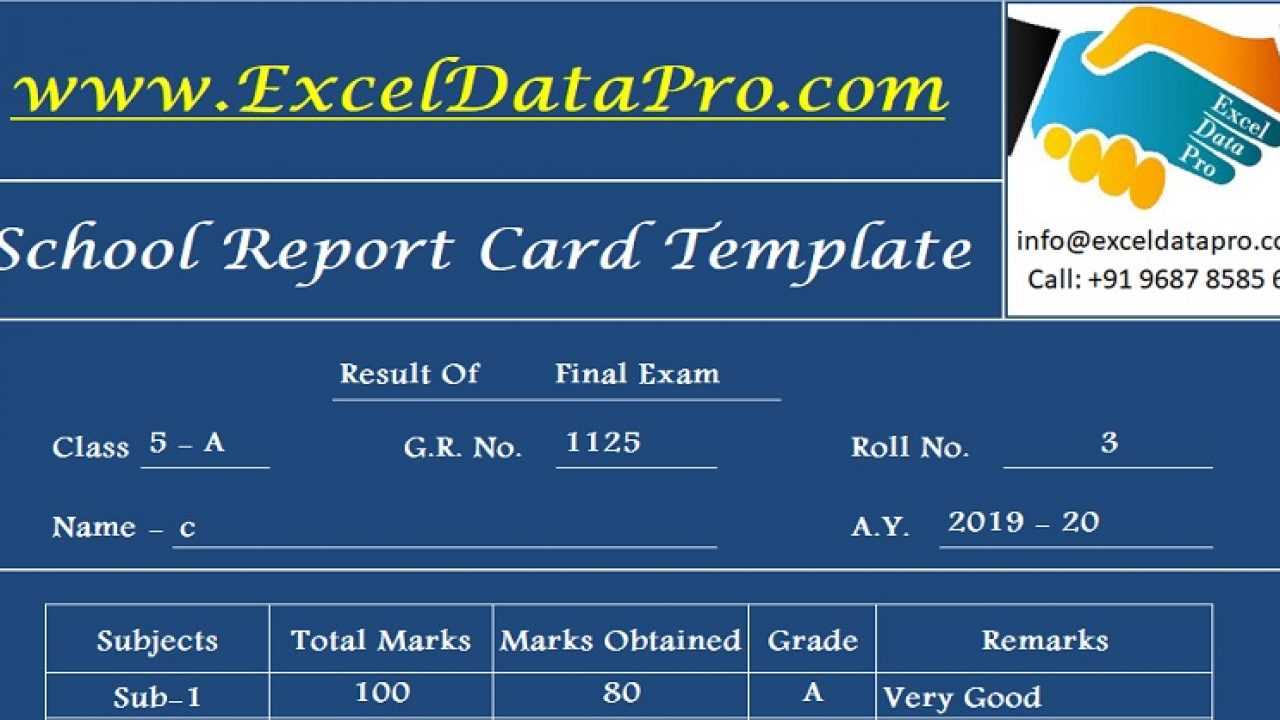 Download School Report Card And Mark Sheet Excel Template With School Report Template Free