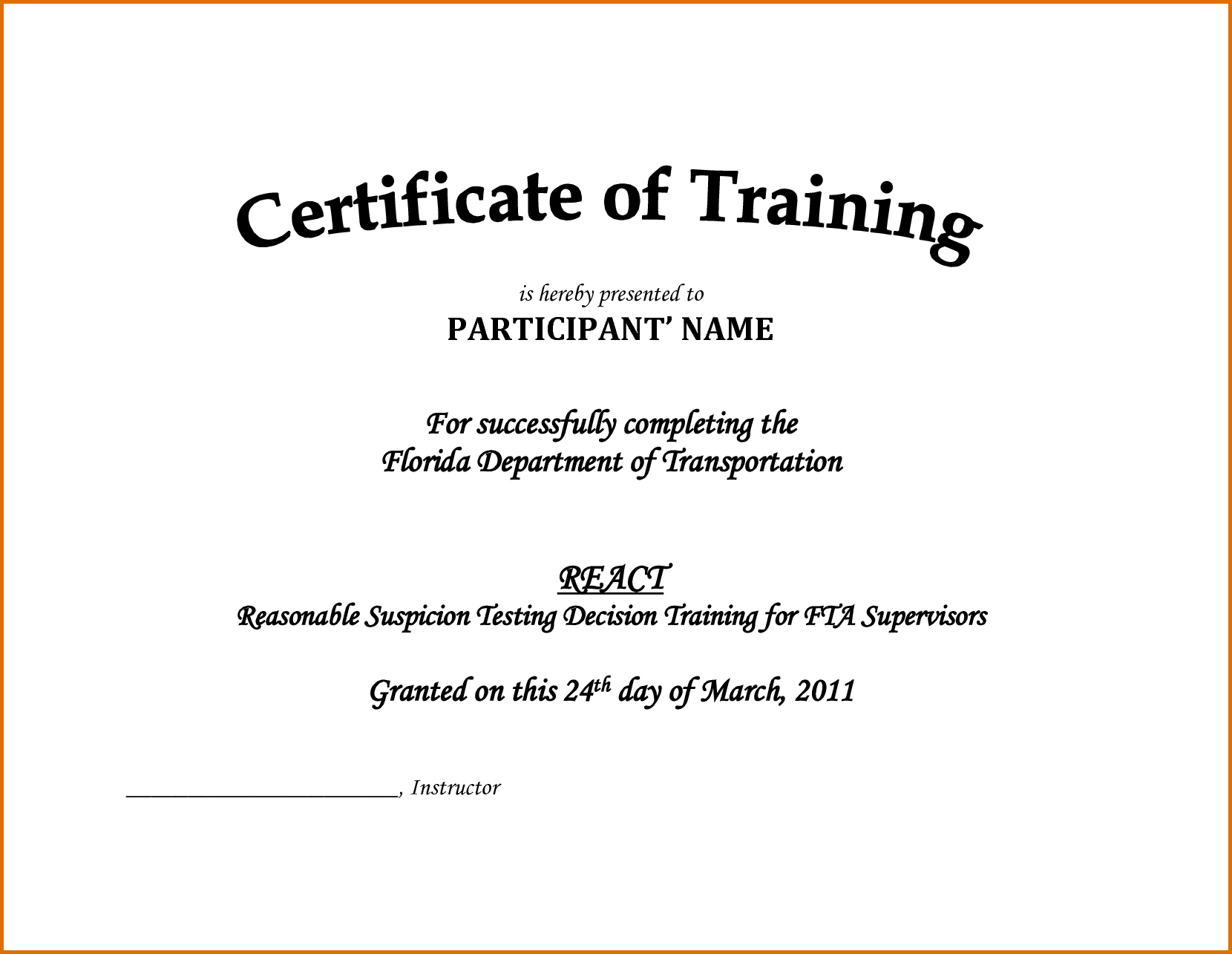 Downloadable Certificate Of Training Completion Template Inside Training Certificate Template Word Format