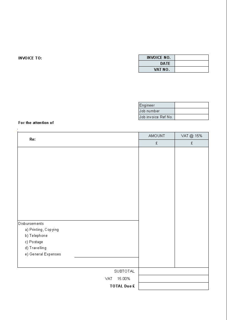 Downloadable Invoice Template Word : Blank Invoice Format Intended For Free Downloadable Invoice Template For Word