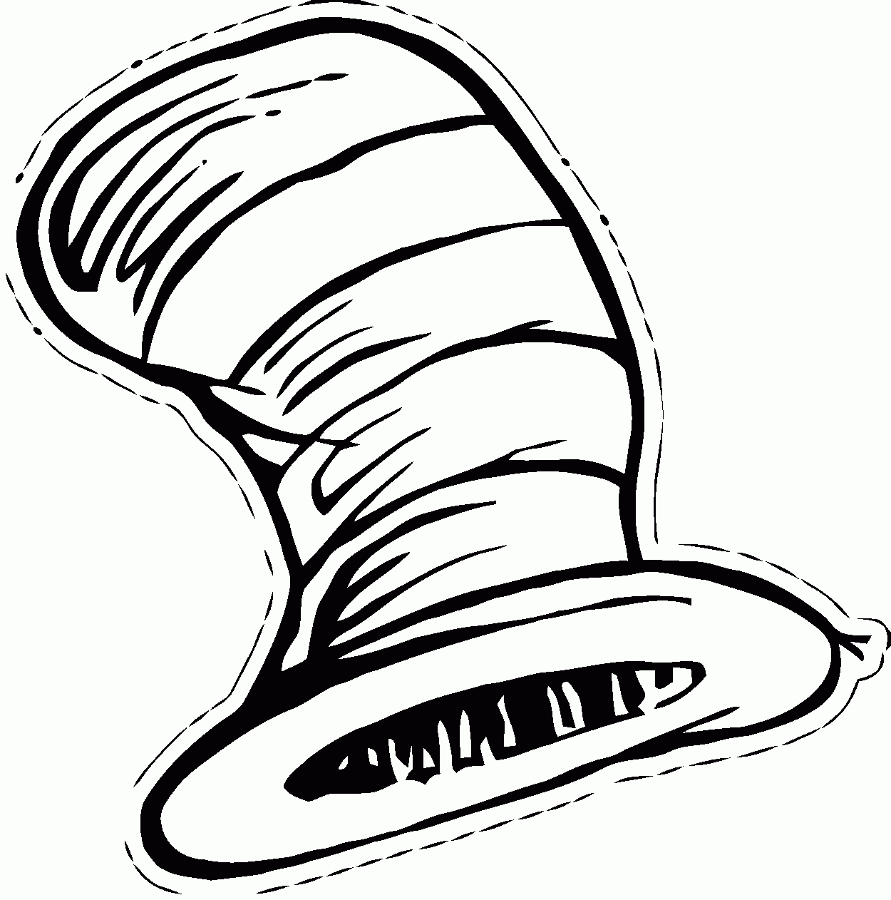 Dr Seuss Clipart Black And White Throughout Blank Cat In The Hat Template