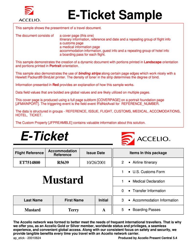 E Ticket Sample – Fill Out And Sign Printable Pdf Template | Signnow Throughout Blank Parking Ticket Template