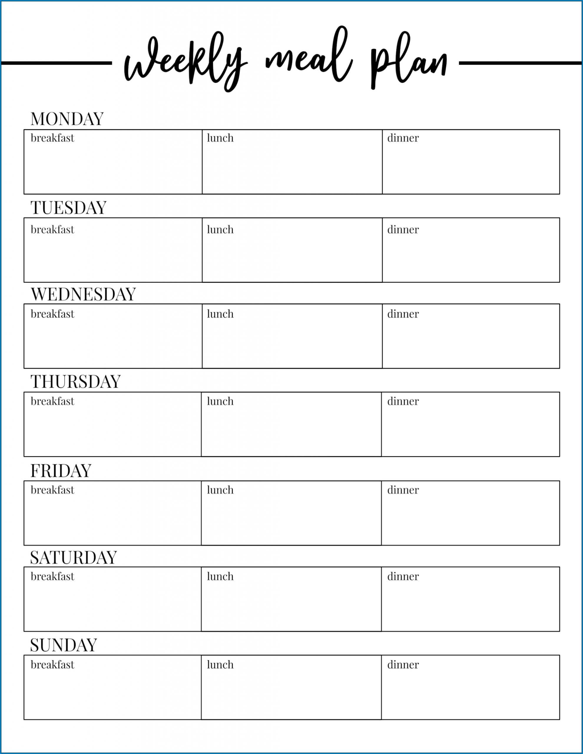 √ Free Printable Meal Plan Template Excel | Templateral Throughout Meal Plan Template Word