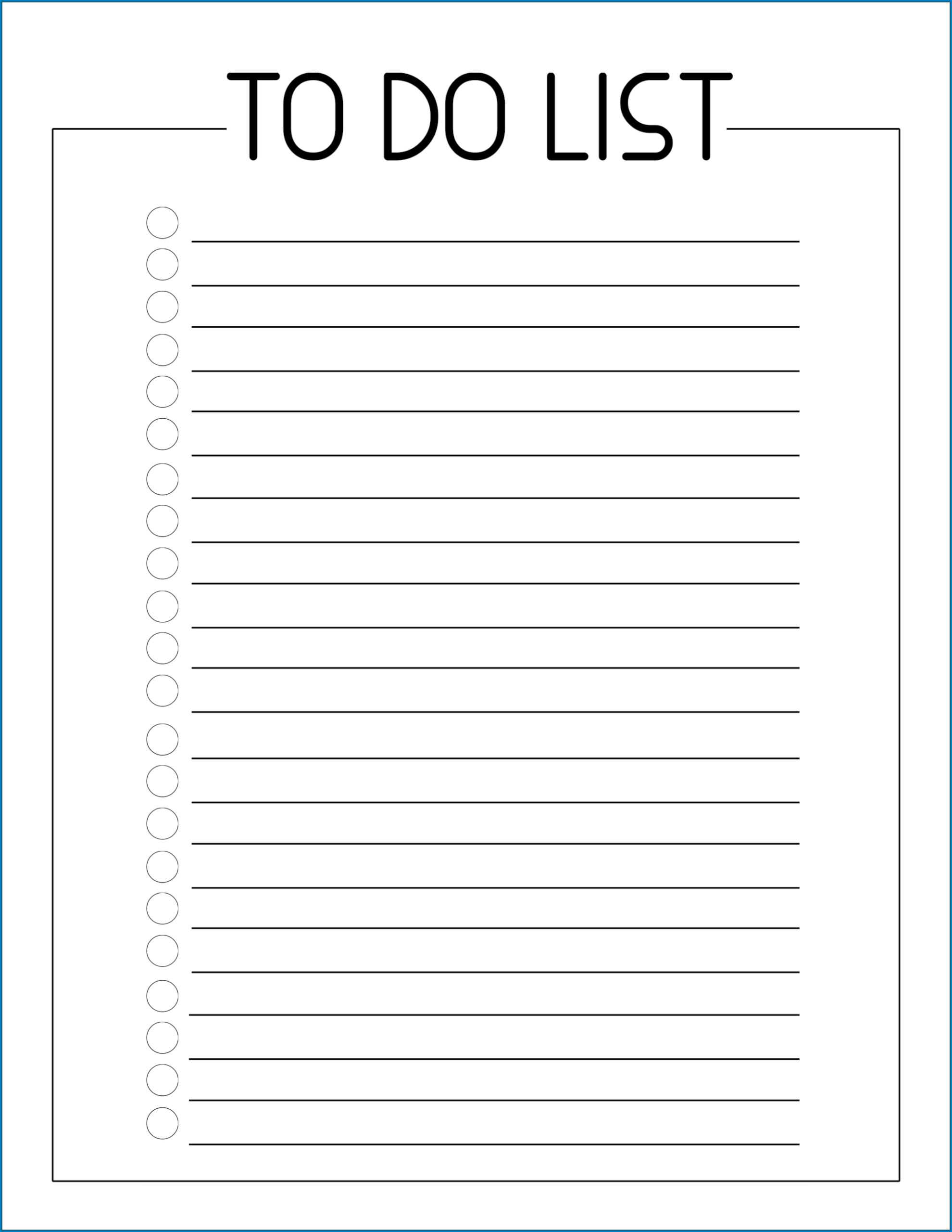 √ Free Printable To Do Checklist Template | Templateral Inside Blank To Do List Template