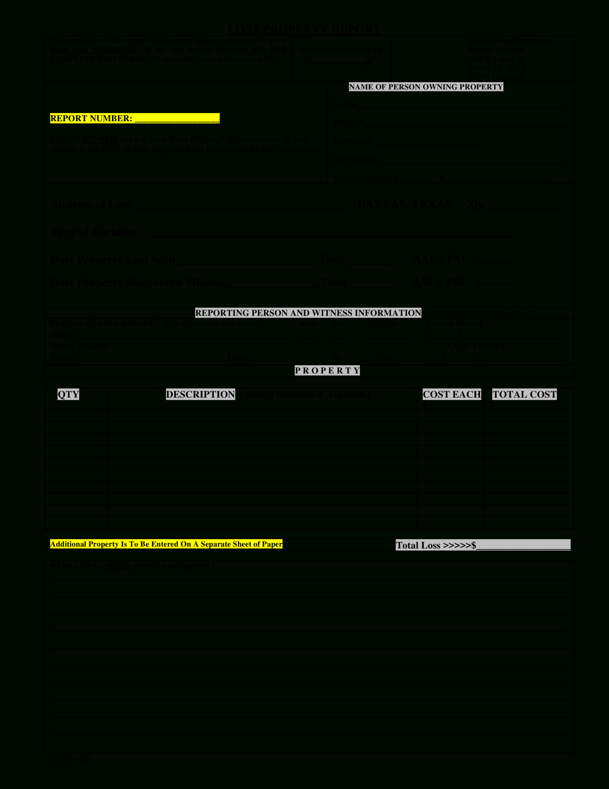 免费Police Report For Theft | 样本文件在Allbusinesstemplates With Regard To Police Report Template Pdf