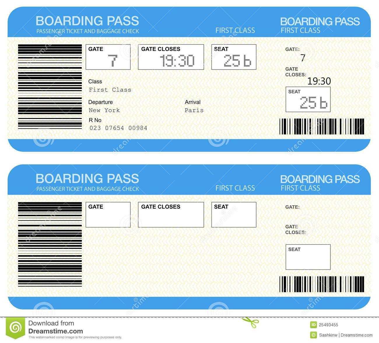 Editable Airplane Ticket Clipart With Plane Ticket Template Word