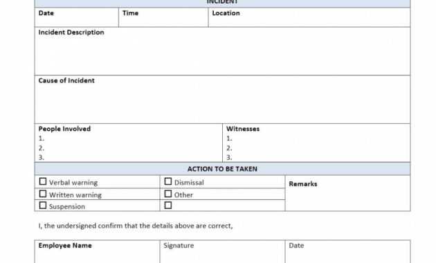 Editable Employee Incident Report Customer Incident Report pertaining to Customer Incident Report Form Template