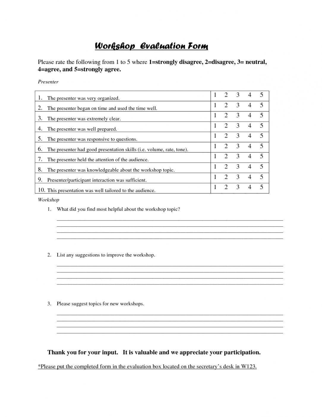 Editable Evaluation Form For Yoga Retreat Evaluation Form Intended For Student Feedback Form Template Word